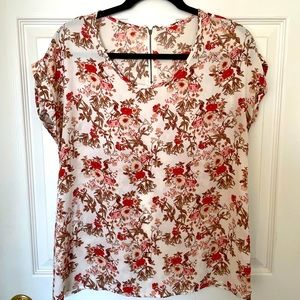 Tuscan Floral Short-Sleeve Top